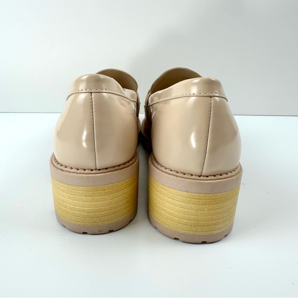Marc Fisher NEW Women's Sz 10 Cream Dancel Loafer Shoes Chunky Block Heel Nude - Picture 5 of 11